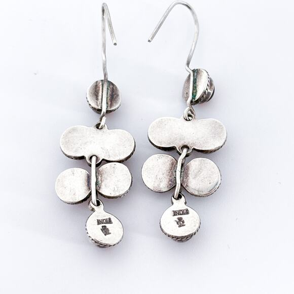 Citrine Cluster Dangle Earrings | Vintage Sterling Silver 925 - Picture 5 of 8